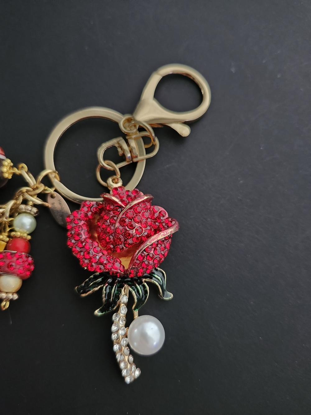 Rose Purse Charm or Accessory Howlite Handcrafted - Picture 5 of 6